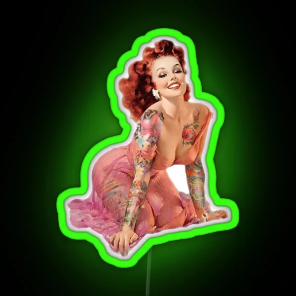 Tattoo Pin Up Girl RGB Neon Sign