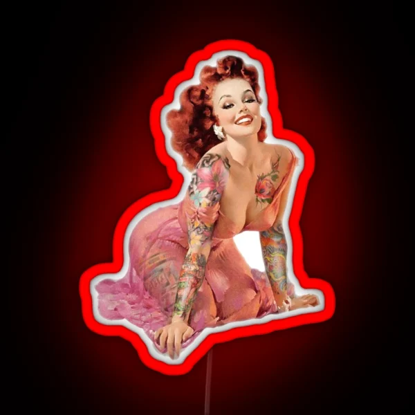 Tattoo Pin Up Girl RGB Neon Sign
