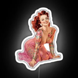 Tattoo Pin Up Girl RGB Neon Sign