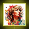 Taylor Swift's neon sign in modern graphics style