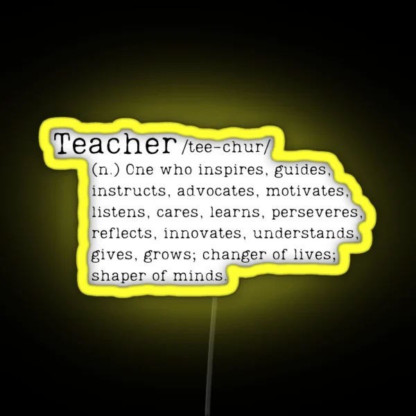 Teacher Definition RGB Neon Sign