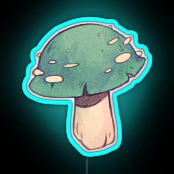 Teal Mushroom RGB Neon Sign