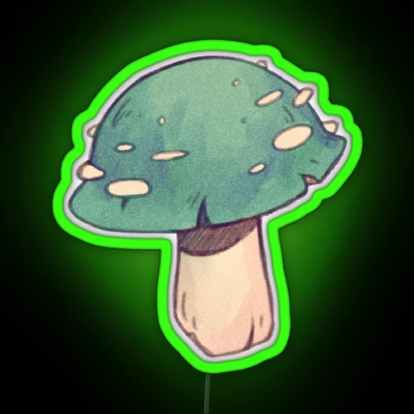 Teal Mushroom RGB Neon Sign