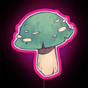Teal Mushroom RGB Neon Sign