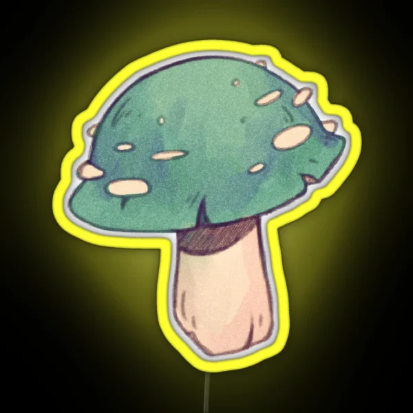 Teal Mushroom RGB Neon Sign