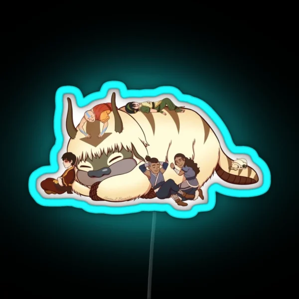 Team Avatar On Appa RGB Neon Sign