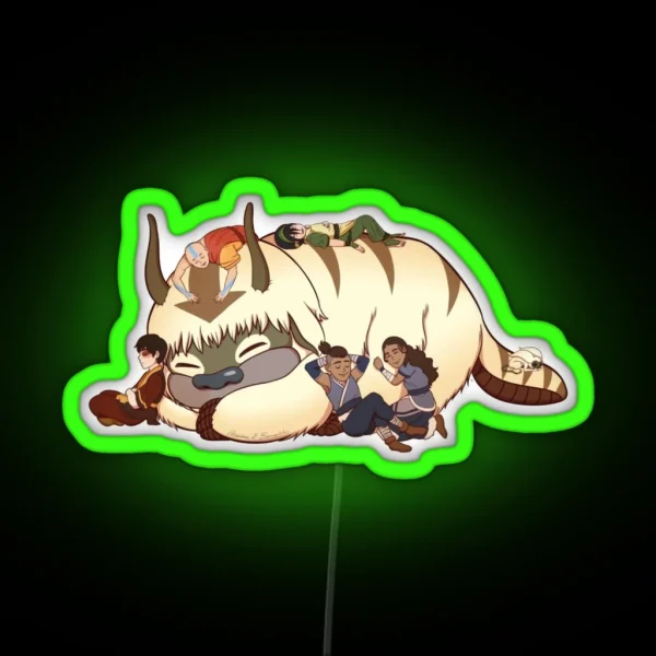 Team Avatar On Appa RGB Neon Sign