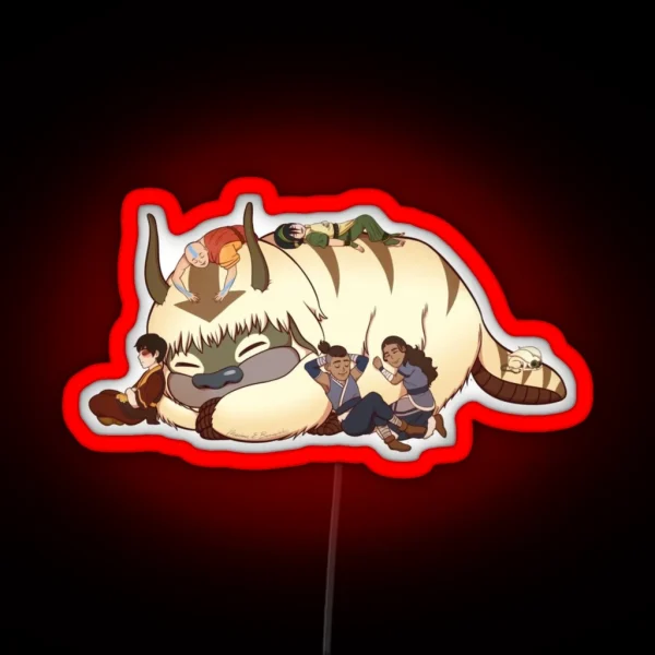 Team Avatar On Appa RGB Neon Sign