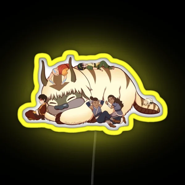 Team Avatar On Appa RGB Neon Sign