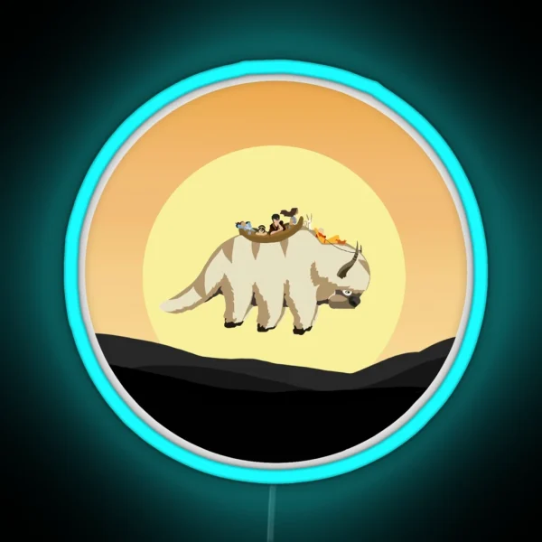 Team Avatar On Appa RGB Neon Sign