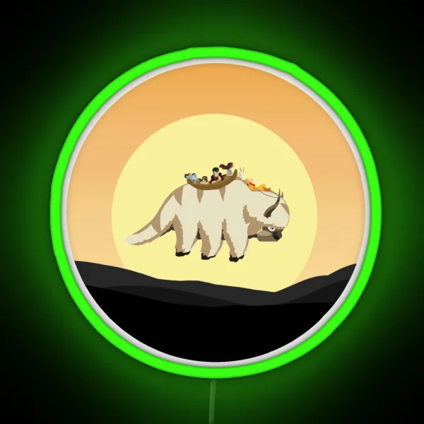 Team Avatar On Appa RGB Neon Sign