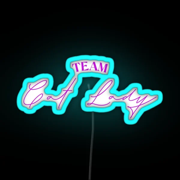 Team Cat Lady RGB Neon Sign