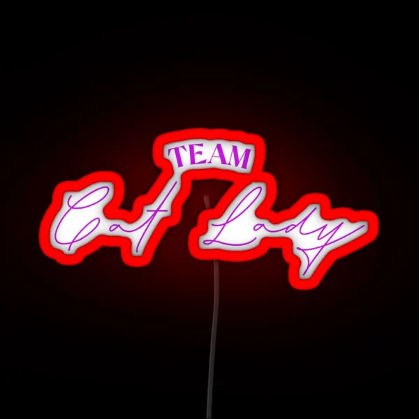 Team Cat Lady RGB Neon Sign