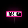Hashcat logo with neon pink colors and tech-related design elements
