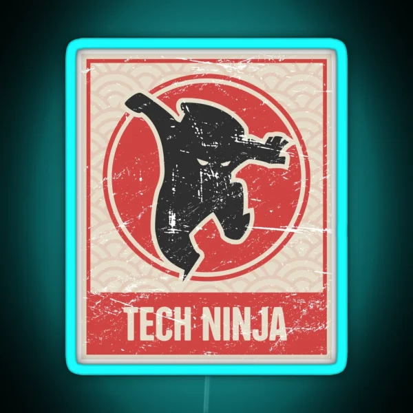 Tech Ninja Tech Support Design RGB Neon Sign
