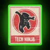RGB Neon Sign with Tech Ninja Design in Green Color Scheme