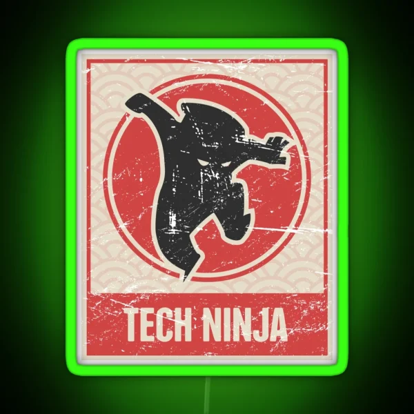 Tech Ninja Tech Support Design RGB Neon Sign
