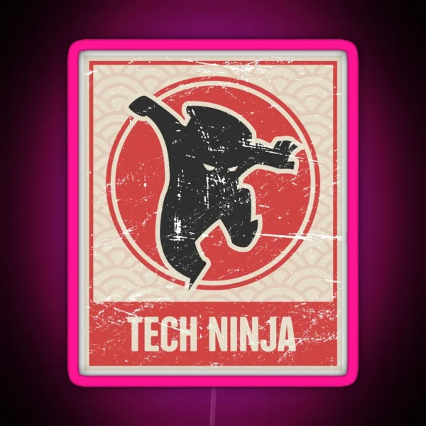 Tech Ninja Tech Support Design RGB Neon Sign