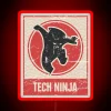 RGB Neon Sign with Tech Ninja Logo in Red Color