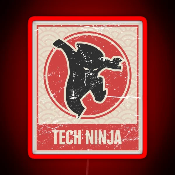 Tech Ninja Tech Support Design RGB Neon Sign