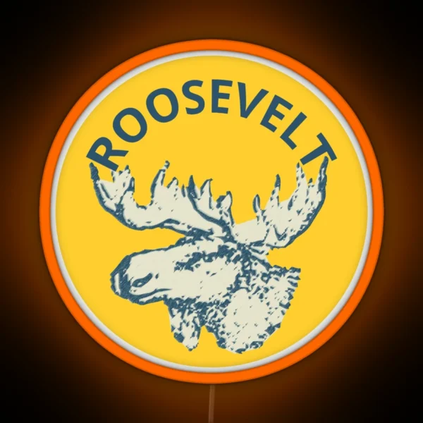 Teddy Roosevelt Bull Moose Party RGB Neon Sign