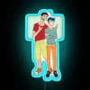 Teen Shinchan and Kazama in a colorful RGB neon-lit setting