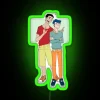 Teen Shin Chan and Kazama in neon-lit RGB colors.