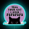 Funny car decal with cat design, neon sign