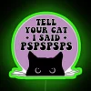 Neon RGB sign with cartoon cat sound effect in green, as car decal or bumper sticker.