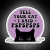 Neon cat face car decal with colorful, glowing letters