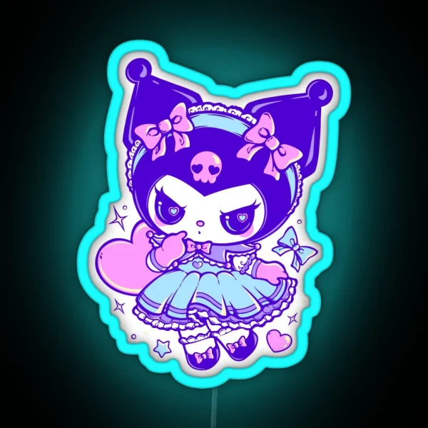 Tender Bunny With Dress RGB Neon Sign