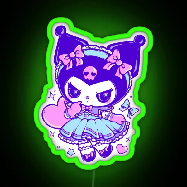 Tender Bunny With Dress RGB Neon Sign