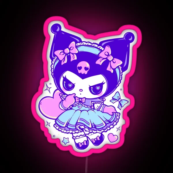 Tender Bunny With Dress RGB Neon Sign