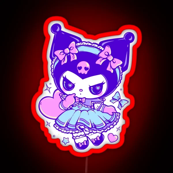 Tender Bunny With Dress RGB Neon Sign
