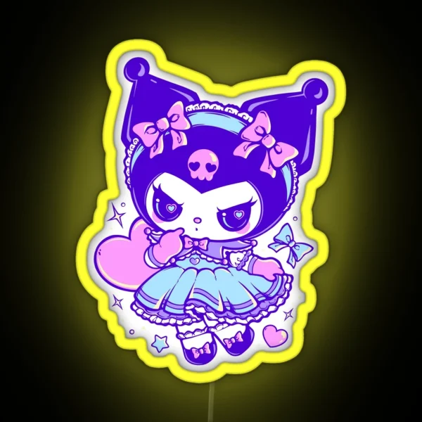 Tender Bunny With Dress RGB Neon Sign