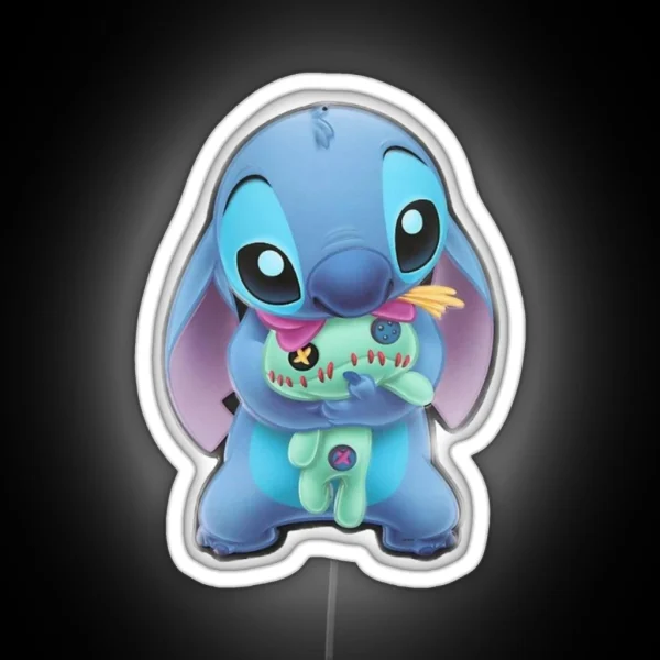 Tender STITCH With A Stuffed Animal RGB Neon Sign