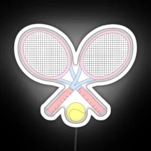 Tennis Rackets And Ball RGB Neon Sign