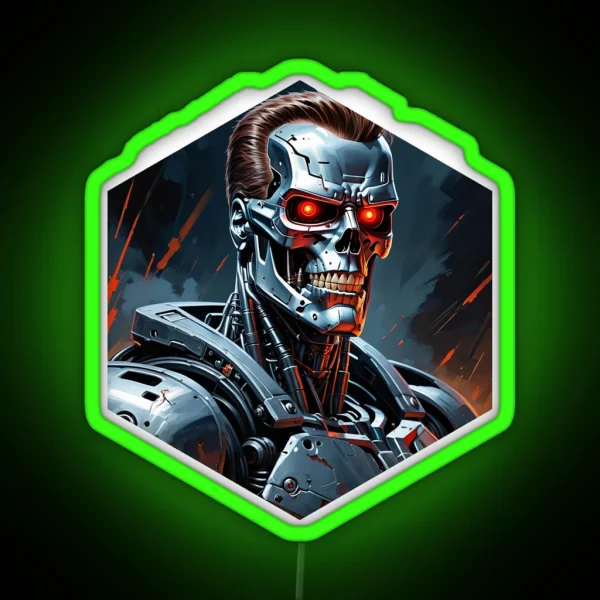 Terminator Caricature RGB Neon Sign