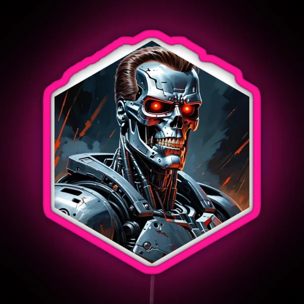 Terminator Caricature RGB Neon Sign