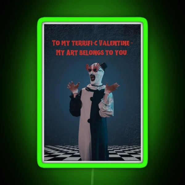 Terrifier Valentine S Day Card RGB Neon Sign