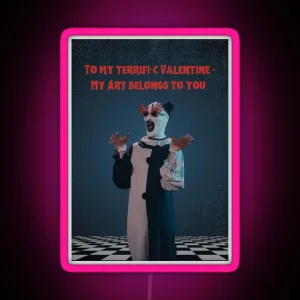Terrifier Valentine S Day Card RGB Neon Sign