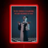 Neon colored Valentine's Day card with Terrifier character on a bright red background.