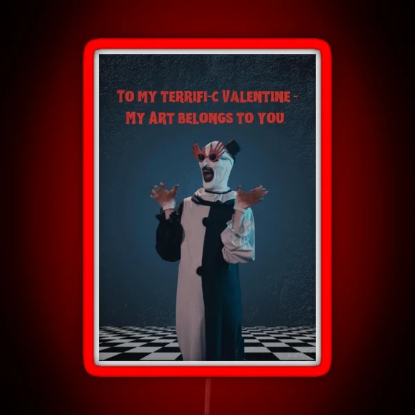 Terrifier Valentine S Day Card RGB Neon Sign