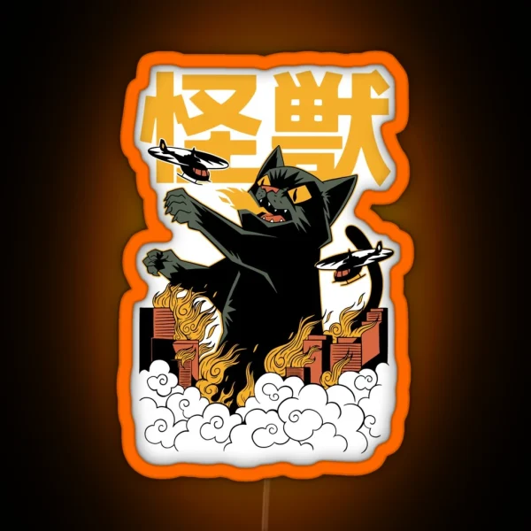 Terror Of Catzilla RGB Neon Sign