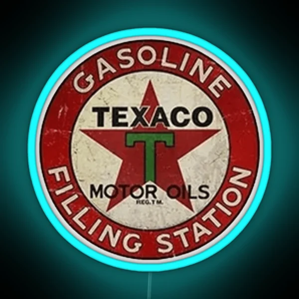 Texaco Gasoline RGB Neon Sign