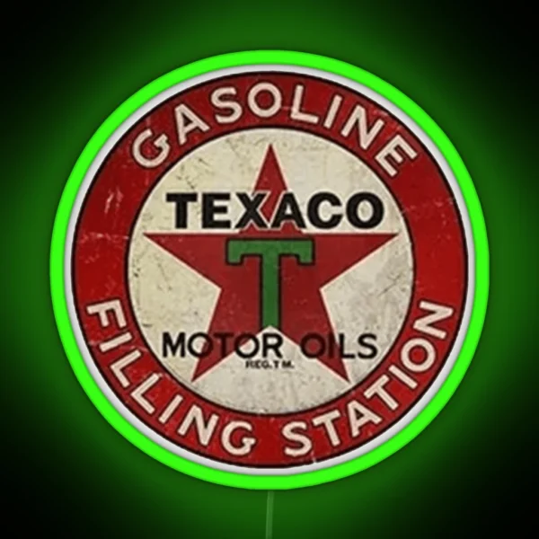 Texaco Gasoline RGB Neon Sign