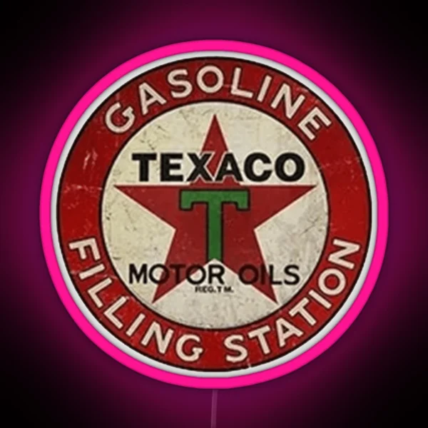 Texaco Gasoline RGB Neon Sign