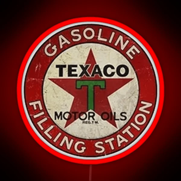 Texaco Gasoline RGB Neon Sign