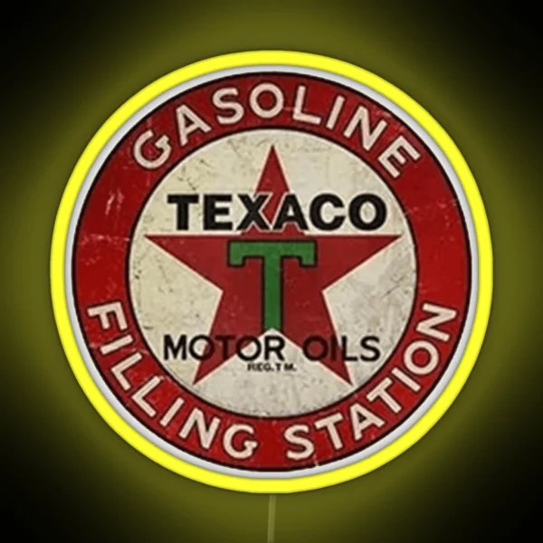 Texaco Gasoline RGB Neon Sign