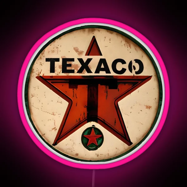 Texaco Star Green T Gas USA Made Vintage Garage RGB Neon Sign